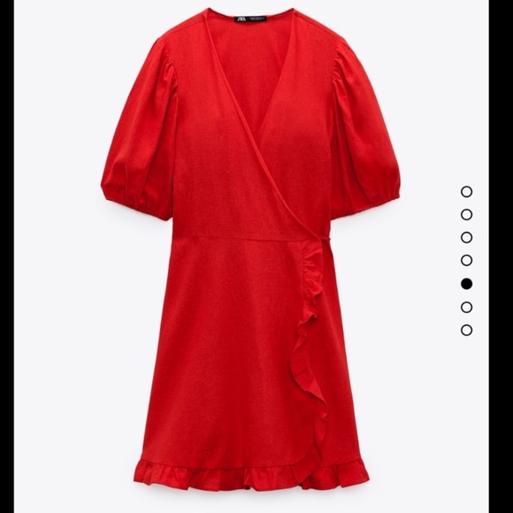 Zara ruffle red wrap dress - Picture 4 of 9